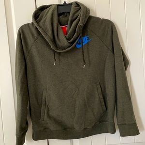 NIKE Hunter Green Cowl-neck Hoodie